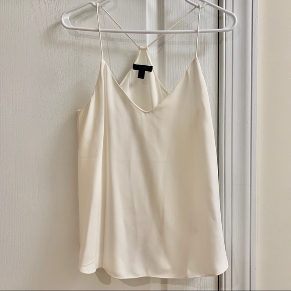 white silk tank top